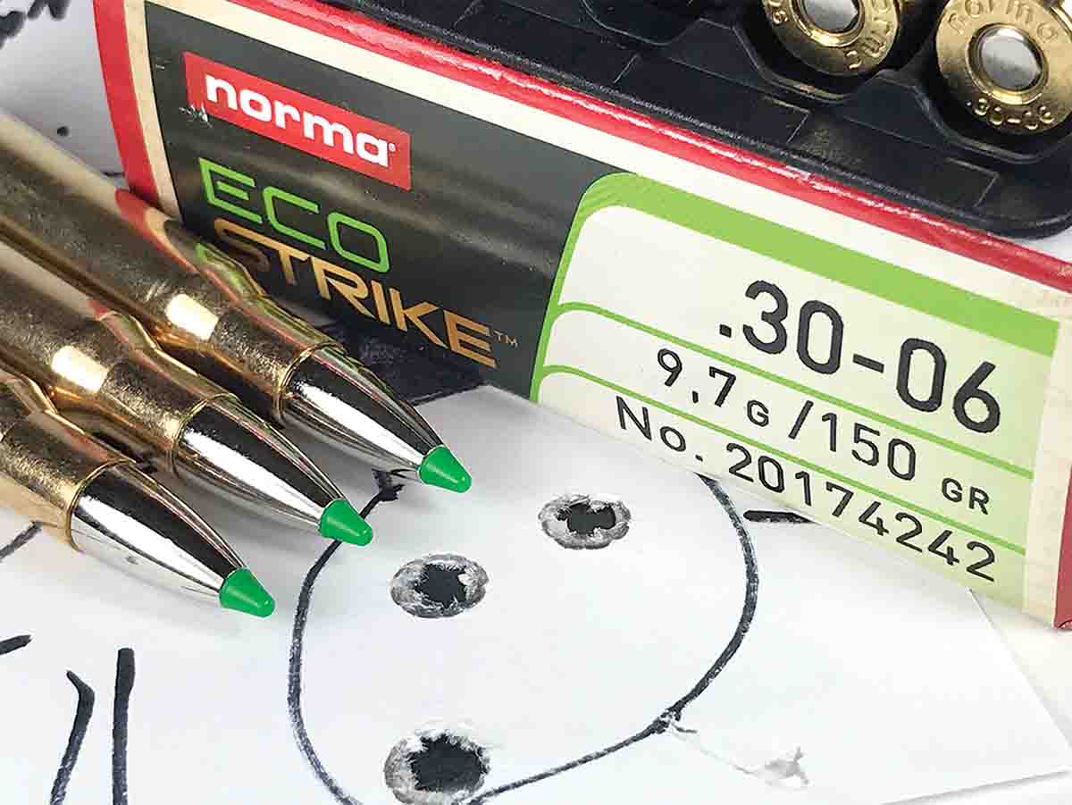 Norma Professional Hunter .30-06 cartridges are loaded with 150-grain Ecostrike bullets.